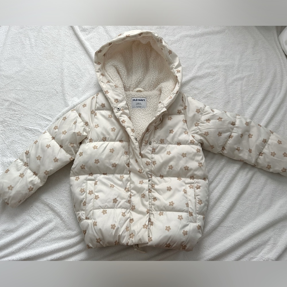 Cocoon Sherpa-Lined Hooded Puffer Jacket for Girls (6-7)